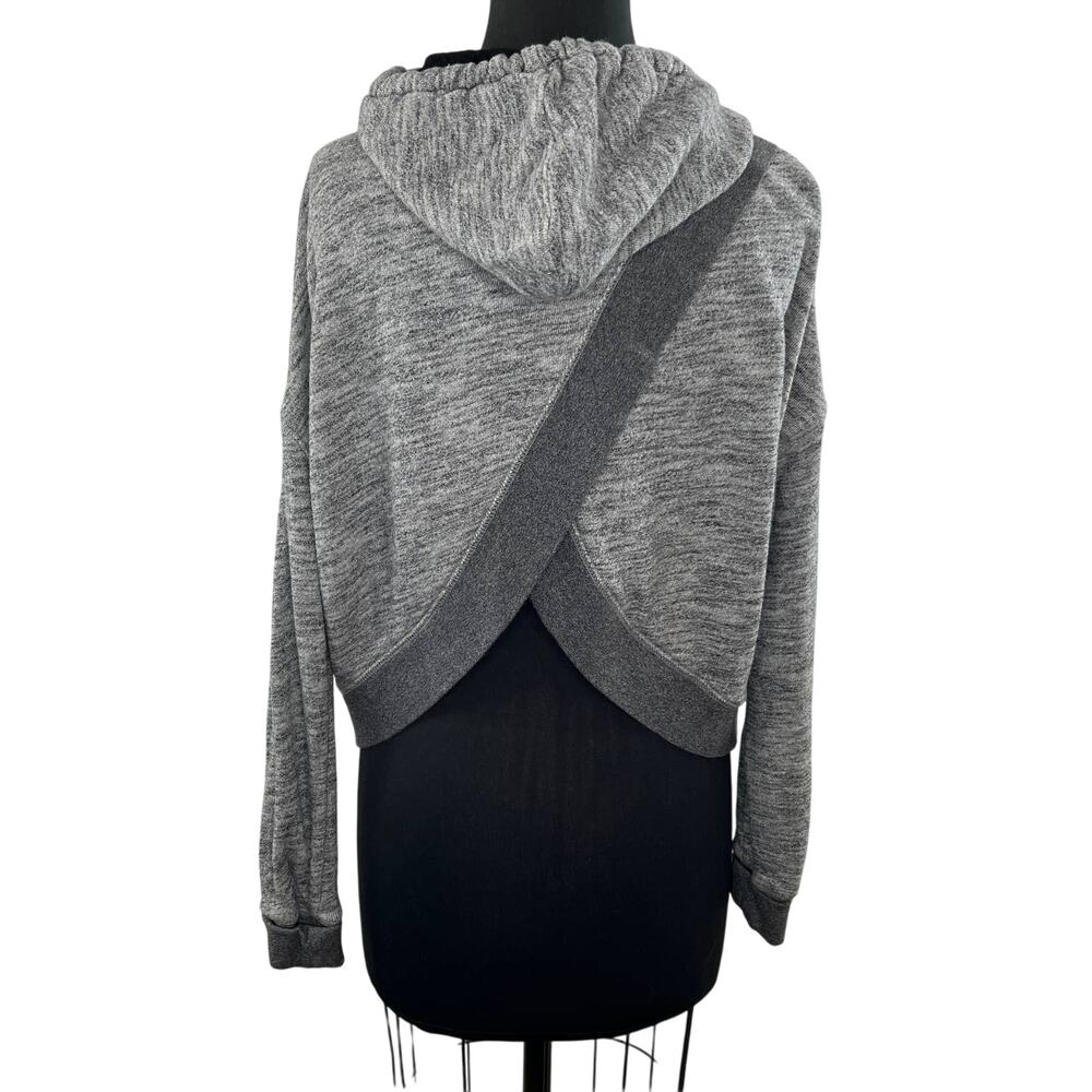 RAG & BONE Gray Heather Cotton Terry Crossover Back Hoodie Pullover Sweater XS